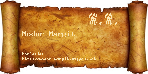 Modor Margit névjegykártya